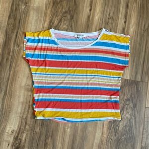 Forever 21 Bright Boxy Summer Striped Cop Top S